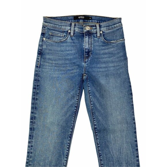 Hudson Womens Nico Mid Rise Blue Denim Comfort Cropped Straight Leg Jeans Sz 25 - Picture 3 of 11